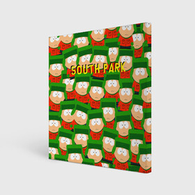 Холст квадратный с принтом SOUTH PARK в Петрозаводске, 100% ПВХ |  | cartman | kenny | kyle | south park | stan | кайл | картман | кенни | стэн | южный парк