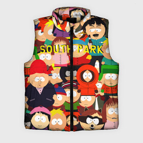 Мужской жилет утепленный 3D с принтом SOUTH PARK в Петрозаводске,  |  | cartman | kenny | kyle | south park | stan | кайл | картман | кенни | стэн | южный парк