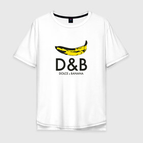 Мужская футболка хлопок Oversize с принтом Dolce and Banana в Петрозаводске, 100% хлопок | свободный крой, круглый ворот, “спинка” длиннее передней части | banan | banana | dg | dolce banana | dolce gabana | dolce gabbana | антибренд | банан | бананы | гнилой | дольче габана | дольче габбана | крутая | модная | пародия | прикол | тренд