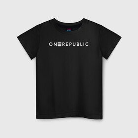 Детская футболка хлопок с принтом OneRepublic в Петрозаводске, 100% хлопок | круглый вырез горловины, полуприлегающий силуэт, длина до линии бедер | Тематика изображения на принте: album | human | logo | logotype | music | one | pop | republic | альбом | ван | лого | логотип | музыка | поп | репаблик | человек