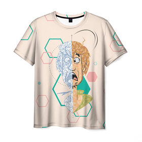 Мужская футболка 3D с принтом Shaggy в Петрозаводске, 100% полиэфир | прямой крой, круглый вырез горловины, длина до линии бедер | scooby doo | shaggy | vdosadir | скуби ду | уильям ханна | шегги