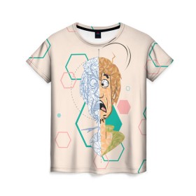 Женская футболка 3D с принтом Shaggy в Петрозаводске, 100% полиэфир ( синтетическое хлопкоподобное полотно) | прямой крой, круглый вырез горловины, длина до линии бедер | scooby doo | shaggy | vdosadir | скуби ду | уильям ханна | шегги