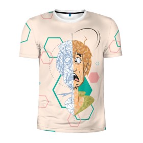 Мужская футболка 3D спортивная с принтом Shaggy в Петрозаводске, 100% полиэстер с улучшенными характеристиками | приталенный силуэт, круглая горловина, широкие плечи, сужается к линии бедра | scooby doo | shaggy | vdosadir | скуби ду | уильям ханна | шегги