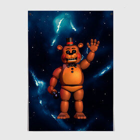 Постер с принтом Five Nights At Freddys в Петрозаводске, 100% бумага
 | бумага, плотность 150 мг. Матовая, но за счет высокого коэффициента гладкости имеет небольшой блеск и дает на свету блики, но в отличии от глянцевой бумаги не покрыта лаком | 5 ночей с фредди | five nights at freddys | fnaf | horror | nightmare | страшилки | ужасы | фнаф | фредди фазбер | хоррор