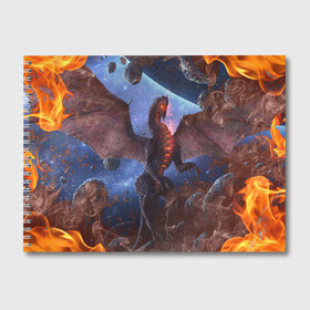 Альбом для рисования с принтом SPACE FIRE DRAGO в Петрозаводске, 100% бумага
 | матовая бумага, плотность 200 мг. | Тематика изображения на принте: dragon | fire | monster | space | драго | дракон | космический | космос | монстр | огнедыщащий | огонь | прикольная картинка | чудовище | ящерица