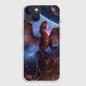 Чехол для iPhone 13 с принтом SPACE FIRE DRAGO | КОСМИЧЕСКИЙ ОГНЕННЫЙ ДРАКОН в Петрозаводске,  |  | dragon | fire | monster | space | драго | дракон | космический | космос | монстр | огнедыщащий | огонь | прикольная картинка | чудовище | ящерица