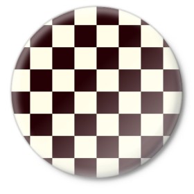 Значок с принтом Шахматка в Петрозаводске,  металл | круглая форма, металлическая застежка в виде булавки | квадраты | текстуры | узор шахматка | узоры | чб | чб квадраты | чб узор | шахматка | шахматная доска | шахматы