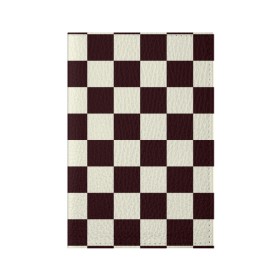 Обложка для паспорта матовая кожа с принтом Шахматка в Петрозаводске, натуральная матовая кожа | размер 19,3 х 13,7 см; прозрачные пластиковые крепления | квадраты | текстуры | узор шахматка | узоры | чб | чб квадраты | чб узор | шахматка | шахматная доска | шахматы