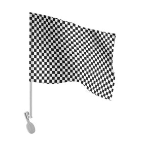 Флаг для автомобиля с принтом Шахматка мелкая в Петрозаводске, 100% полиэстер | Размер: 30*21 см | квадраты | мелкая шахматка | текстуры | узор шахматка | узоры | чб | чб квадраты | чб узор | шахматка | шахматная доска | шахматы