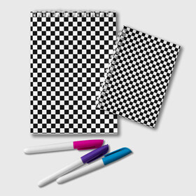 Блокнот с принтом Шахматка мелкая в Петрозаводске, 100% бумага | 48 листов, плотность листов — 60 г/м2, плотность картонной обложки — 250 г/м2. Листы скреплены удобной пружинной спиралью. Цвет линий — светло-серый
 | квадраты | мелкая шахматка | текстуры | узор шахматка | узоры | чб | чб квадраты | чб узор | шахматка | шахматная доска | шахматы