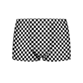 Мужские трусы 3D с принтом Шахматка мелкая в Петрозаводске, 50% хлопок, 50% полиэстер | классическая посадка, на поясе мягкая тканевая резинка | Тематика изображения на принте: квадраты | мелкая шахматка | текстуры | узор шахматка | узоры | чб | чб квадраты | чб узор | шахматка | шахматная доска | шахматы