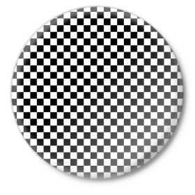 Значок с принтом Шахматка мелкая в Петрозаводске,  металл | круглая форма, металлическая застежка в виде булавки | квадраты | мелкая шахматка | текстуры | узор шахматка | узоры | чб | чб квадраты | чб узор | шахматка | шахматная доска | шахматы