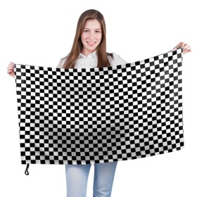 Флаг 3D с принтом Шахматка мелкая в Петрозаводске, 100% полиэстер | плотность ткани — 95 г/м2, размер — 67 х 109 см. Принт наносится с одной стороны | квадраты | мелкая шахматка | текстуры | узор шахматка | узоры | чб | чб квадраты | чб узор | шахматка | шахматная доска | шахматы