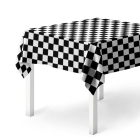 Скатерть 3D с принтом Шахматка мелкая в Петрозаводске, 100% полиэстер (ткань не мнется и не растягивается) | Размер: 150*150 см | квадраты | мелкая шахматка | текстуры | узор шахматка | узоры | чб | чб квадраты | чб узор | шахматка | шахматная доска | шахматы