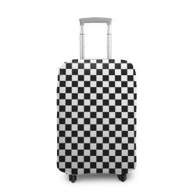 Чехол для чемодана 3D с принтом Шахматка мелкая в Петрозаводске, 86% полиэфир, 14% спандекс | двустороннее нанесение принта, прорези для ручек и колес | квадраты | мелкая шахматка | текстуры | узор шахматка | узоры | чб | чб квадраты | чб узор | шахматка | шахматная доска | шахматы