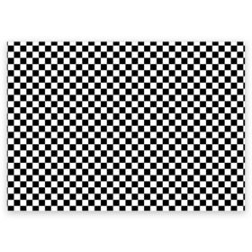 Поздравительная открытка с принтом Шахматка мелкая в Петрозаводске, 100% бумага | плотность бумаги 280 г/м2, матовая, на обратной стороне линовка и место для марки
 | Тематика изображения на принте: квадраты | мелкая шахматка | текстуры | узор шахматка | узоры | чб | чб квадраты | чб узор | шахматка | шахматная доска | шахматы
