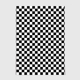 Постер с принтом Шахматка мелкая в Петрозаводске, 100% бумага
 | бумага, плотность 150 мг. Матовая, но за счет высокого коэффициента гладкости имеет небольшой блеск и дает на свету блики, но в отличии от глянцевой бумаги не покрыта лаком | квадраты | мелкая шахматка | текстуры | узор шахматка | узоры | чб | чб квадраты | чб узор | шахматка | шахматная доска | шахматы