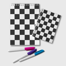 Блокнот с принтом Шахматка в Петрозаводске, 100% бумага | 48 листов, плотность листов — 60 г/м2, плотность картонной обложки — 250 г/м2. Листы скреплены удобной пружинной спиралью. Цвет линий — светло-серый
 | квадраты | текстуры | узор шахматка | узоры | чб | чб квадраты | чб узор | шахматка | шахматная доска | шахматы