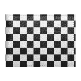 Обложка для студенческого билета с принтом Шахматка в Петрозаводске, натуральная кожа | Размер: 11*8 см; Печать на всей внешней стороне | квадраты | текстуры | узор шахматка | узоры | чб | чб квадраты | чб узор | шахматка | шахматная доска | шахматы