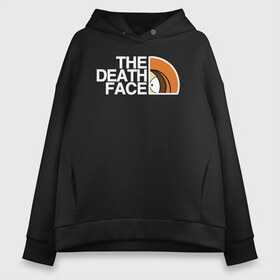 Женское худи Oversize хлопок с принтом The death face в Петрозаводске, френч-терри — 70% хлопок, 30% полиэстер. Мягкий теплый начес внутри —100% хлопок | боковые карманы, эластичные манжеты и нижняя кромка, капюшон на магнитной кнопке | south park | sp | the north face | батерс | баттерс | гарисон | кайл  брофловски | картман | кеннет | кенни | макки | маккормик | марш | мистер | мультфильм | норт фейс | полотенчи | ренди | саус парк | сауспарк | стэн