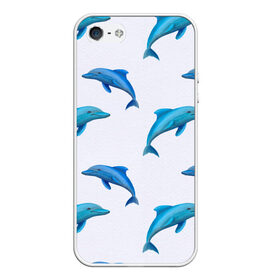 Чехол для iPhone 5/5S матовый с принтом Рай для дельфина в Петрозаводске, Силикон | Область печати: задняя сторона чехла, без боковых панелей | Тематика изображения на принте: арт | дельфин | дельфины | искусство | морское | океан | паттерн | рыба | рыбы