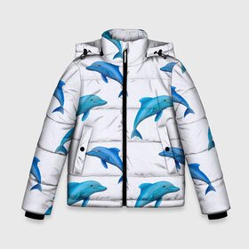 Зимняя куртка для мальчиков 3D с принтом Рай для дельфина в Петрозаводске, ткань верха — 100% полиэстер; подклад — 100% полиэстер, утеплитель — 100% полиэстер | длина ниже бедра, удлиненная спинка, воротник стойка и отстегивающийся капюшон. Есть боковые карманы с листочкой на кнопках, утяжки по низу изделия и внутренний карман на молнии. 

Предусмотрены светоотражающий принт на спинке, радужный светоотражающий элемент на пуллере молнии и на резинке для утяжки | Тематика изображения на принте: арт | дельфин | дельфины | искусство | морское | океан | паттерн | рыба | рыбы