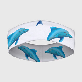 Повязка на голову 3D с принтом Рай для дельфина в Петрозаводске,  |  | Тематика изображения на принте: арт | дельфин | дельфины | искусство | морское | океан | паттерн | рыба | рыбы