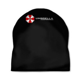 Шапка 3D с принтом Umbrella Corporation 2 в Петрозаводске, 100% полиэстер | универсальный размер, печать по всей поверхности изделия | umbrella corporatio | корпорация амбрелла | обитель зла