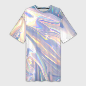 Платье-футболка 3D с принтом Фольга в Петрозаводске,  |  | abstraction | абстрактный фон | абстракция | блестящая | блестящий | глянец | глянцевый | калейдоскоп | переливающийся | психоделика | разводы | разводы краски | текстура | фольга