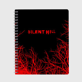 Тетрадь с принтом SILENT HILL в Петрозаводске, 100% бумага | 48 листов, плотность листов — 60 г/м2, плотность картонной обложки — 250 г/м2. Листы скреплены сбоку удобной пружинной спиралью. Уголки страниц и обложки скругленные. Цвет линий — светло-серый
 | Тематика изображения на принте: horror | pyramidhead | silent hill | silent hill 2 | silent hill 3 | survival horror | знаки | орден | пирамидоголовый | сайлент хилл | сайрэнто хиру | символы | ужасы | хоррор