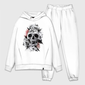 Мужской костюм хлопок OVERSIZE с принтом Skull в Петрозаводске,  |  | flower | grin | jaw | orbits | rose | skull | teeth | глазницы | зубы | оскал | пасть | роза | цветок | череп