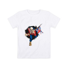Детская футболка хлопок с принтом Iron Maiden в Петрозаводске, 100% хлопок | круглый вырез горловины, полуприлегающий силуэт, длина до линии бедер | iron maiden | арт | железная дева | металл | музыка | рок группа