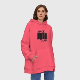 Худи SuperOversize хлопок с принтом Black Flag в Петрозаводске, 70% хлопок, 30% полиэстер, мягкий начес внутри | карман-кенгуру, эластичная резинка на манжетах и по нижней кромке, двухслойный капюшон
 | black flag | арт | инструментальная музыка | музыка | панк рок | рок группа | фри джаз