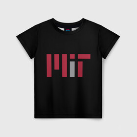 Детская футболка 3D с принтом MIT в Петрозаводске, 100% гипоаллергенный полиэфир | прямой крой, круглый вырез горловины, длина до линии бедер, чуть спущенное плечо, ткань немного тянется | mit | массачусетский технологический институт | университеты