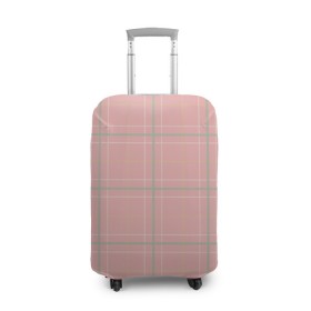 Чехол для чемодана 3D с принтом Шотландка Розовая в Петрозаводске, 86% полиэфир, 14% спандекс | двустороннее нанесение принта, прорези для ручек и колес | в клетку | в клеточку | классика | классические | клетка | клетчатые | красная клетка | шотландка | шотландская клетка