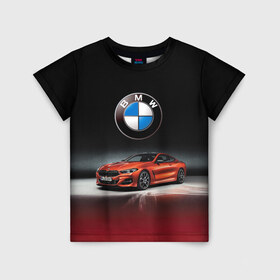 Детская футболка 3D с принтом BMW в Петрозаводске, 100% гипоаллергенный полиэфир | прямой крой, круглый вырез горловины, длина до линии бедер, чуть спущенное плечо, ткань немного тянется | bmw | car | germany | prestige | red | автомобиль | бмв | германия | красный | престиж