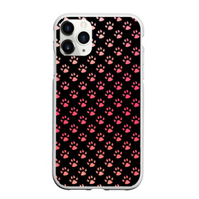 Чехол для iPhone 11 Pro матовый с принтом Лапки в Петрозаводске, Силикон |  | cute | dog | gradient | pattern | paws | градиент | лапки | лапы | паттерн | пес | следы | собака | узор