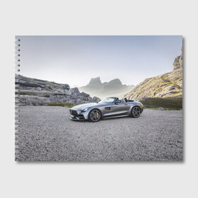 Альбом для рисования с принтом Mercedes V8 Biturbo в Петрозаводске, 100% бумага
 | матовая бумага, плотность 200 мг. | cabriolet | car | germany | mercedes | mountains | nature | v 8 biturbo | автомобиль | германия | горы | кабриолет | мерседес | природа