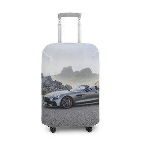 Чехол для чемодана 3D с принтом Mercedes V8 Biturbo в Петрозаводске, 86% полиэфир, 14% спандекс | двустороннее нанесение принта, прорези для ручек и колес | cabriolet | car | germany | mercedes | mountains | nature | v 8 biturbo | автомобиль | германия | горы | кабриолет | мерседес | природа