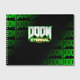 Альбом для рисования с принтом DOOM ETERNAL в Петрозаводске, 100% бумага
 | матовая бумага, плотность 200 мг. | doom | doom eternal | game | дум | игра