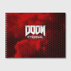 Альбом для рисования с принтом DOOM ETERNAL в Петрозаводске, 100% бумага
 | матовая бумага, плотность 200 мг. | Тематика изображения на принте: doom | doom eternal | game | дум | игра