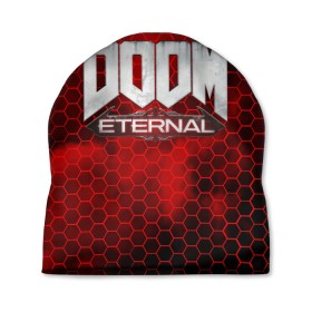 Шапка 3D с принтом DOOM: ETERNAL. в Петрозаводске, 100% полиэстер | универсальный размер, печать по всей поверхности изделия | doom | doom eternal | game | дум | игра