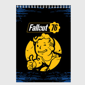 Скетчбук с принтом FALLOUT_76 в Петрозаводске, 100% бумага
 | 48 листов, плотность листов — 100 г/м2, плотность картонной обложки — 250 г/м2. Листы скреплены сверху удобной пружинной спиралью | 101 | 111 | 13 | 76 | atom cats | bethesda | brotherhood of steel | fallout | nuka cola | tunnel snakes | vault | war | братство стали | война | убежище | фолаут | фоллаут | ядер кола