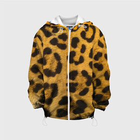 Детская куртка 3D с принтом Леопард в Петрозаводске, 100% полиэстер | застежка — молния, подол и капюшон оформлены резинкой с фиксаторами, по бокам — два кармана без застежек, один потайной карман на груди, плотность верхнего слоя — 90 г/м2; плотность флисового подклада — 260 г/м2 | Тематика изображения на принте: abstract | animal | cat | leopard | texture | абстракция | гепард | животное | животные | зверь | кот | кошка | леопард | охотник | паттерн | полигоны | текстура | узор | хищник
