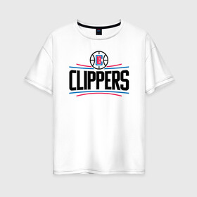 Женская футболка хлопок Oversize с принтом Los Angeles Clippers (1) в Петрозаводске, 100% хлопок | свободный крой, круглый ворот, спущенный рукав, длина до линии бедер
 | ball | basketball | clippers | sport | streetball | баскетбол | клипперс | мяч | нба | спорт | стритбол