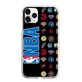 Чехол для iPhone 11 Pro Max матовый с принтом NBA (Team Logos 1) в Петрозаводске, Силикон |  | Тематика изображения на принте: ball | basketball | sport | streetball | баскетбол | мяч | нба | спорт | стритбол