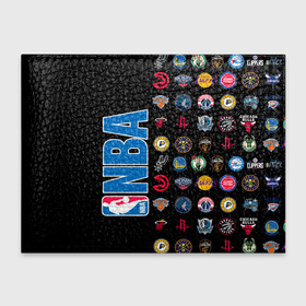 Обложка для студенческого билета с принтом NBA (Team Logos 1) в Петрозаводске, натуральная кожа | Размер: 11*8 см; Печать на всей внешней стороне | Тематика изображения на принте: ball | basketball | sport | streetball | баскетбол | мяч | нба | спорт | стритбол