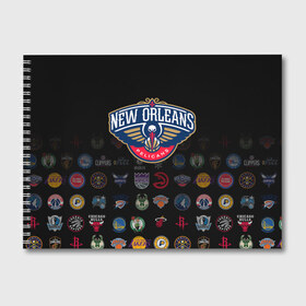 Альбом для рисования с принтом New Orleans Pelicans (1) в Петрозаводске, 100% бумага
 | матовая бумага, плотность 200 мг. | Тематика изображения на принте: ball | basketball | new orleans pelicans | pelicans | sport | streetball | баскетбол | мяч | нба | пеликанс | спорт | стритбол