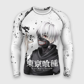 Мужской рашгард 3D с принтом Токийский гуль в Петрозаводске,  |  | anime | manga | tokyo ghoul | аниме | гуль | канеки | канеки кен | манга | одноглазый король | токийский гуль | тоука