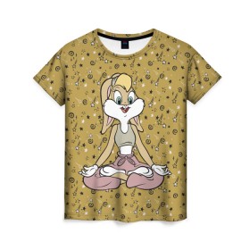 Женская футболка 3D с принтом Лола Банни в Петрозаводске, 100% полиэфир ( синтетическое хлопкоподобное полотно) | прямой крой, круглый вырез горловины, длина до линии бедер | lola bunny | looney tunes | vdzabma | лола банни | луни тюнз